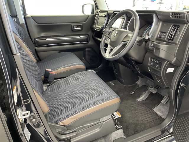 スズキ ハスラー Jスタイル 岐阜県 2022(令4)年 1.5万km ブルーイッシュブラックパール デュアルカメラブレーキサポート/Panasonic7インチナビ/（CD/DVD/Bluetooth/フルセグ/SD）/全方位カメラ/前席シートヒーター/前方ドライブレコーダー/ETC/ステアリングスイッチ/オートLEDライト/電動格納ミラー/スマートキー/純正フロアマット