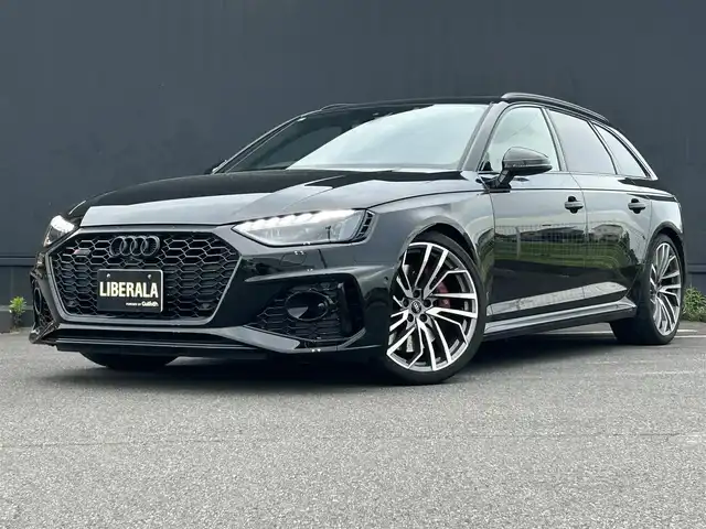 アウディ ＲＳ４ アバント 茨城県 2021(令3)年 2.6万km ミトスブラックメタリック ワンオーナー/BANG＆OLUFSEN/黒革シート/純正MMIナビ/フルセグTV/360°カメラ/ETC/前後ドラレコ/ACC/LKA/BSM/可変バルブ/Pシート/シートH/Pバックドア/置くだけ充電/アンビエントライト/バーチャルコクピット/レッドキャリパー