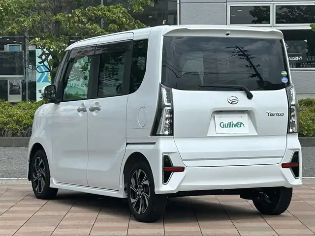 ダイハツ タント カスタム X 福島県 2019(令1)年 3.6万km シャイニングホワイトパール 社外ナビゲーション/型番：CN-RE05WD/【CD/DVD/SD/USB/BT/TV】/バックカメラ/フリップダウンモニター/ドライブレコーダー/ETC/両側電動スライドドア/衝突回避支援ブレーキ機能/車線逸脱警報機能/車線逸脱抑制制御機能/アイドリングストップ/LEDオートライト/LEDフォグランプ/純正フロアマット/純正ドアバイザー
