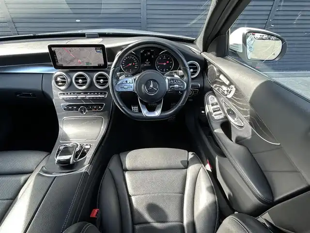 メルセデス・ベンツ Ｃ２２０ｄ ステーションワゴン アバンギャルドAMGライン 茨城県 2018(平30)年 4.2万km ダイヤモンドホワイト 後期型 /RSP /ACC /黒革 /シートヒーター /ナビ /TV/BT/CarPlay /LED /レーンキープアシスト /ブラインドスポットアシスト /パワーテールゲート /M付パワーシート /パドルシフト /ETC2.0 /キーレスゴー /ドラレコ /純正18インチAW /ルーフレール /禁煙車