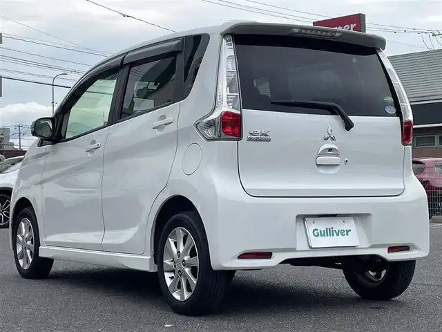 三菱 ｅＫカスタム G 広島県 2014(平26)年 3.9万km シルキーホワイト メモリナビ/フルセグテレビ/【Bluetooth/USB/CD/DVD/iPod】/全周囲カメラ/ドライブレコーダー（前のみ）/ETC/アイドリングストップ/ウィンカーミラー/ドアバイザー/プッシュスタート/HIDヘッドライト/電動格納ミラー