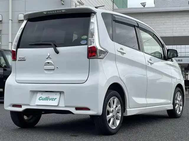 三菱 ｅＫカスタム G 広島県 2014(平26)年 3.9万km シルキーホワイト メモリナビ/フルセグテレビ/【Bluetooth/USB/CD/DVD/iPod】/全周囲カメラ/ドライブレコーダー（前のみ）/ETC/アイドリングストップ/ウィンカーミラー/ドアバイザー/プッシュスタート/HIDヘッドライト/電動格納ミラー