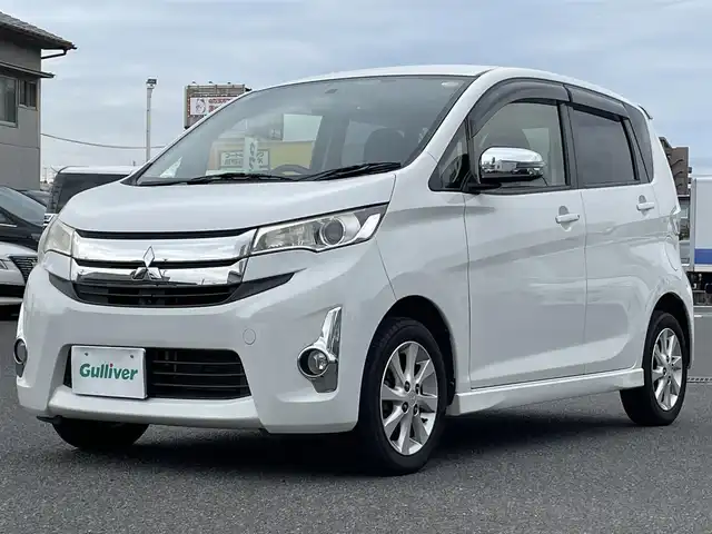 三菱 ｅＫカスタム G 広島県 2014(平26)年 3.9万km シルキーホワイト メモリナビ/フルセグテレビ/【Bluetooth/USB/CD/DVD/iPod】/全周囲カメラ/ドライブレコーダー（前のみ）/ETC/アイドリングストップ/ウィンカーミラー/ドアバイザー/プッシュスタート/HIDヘッドライト/電動格納ミラー