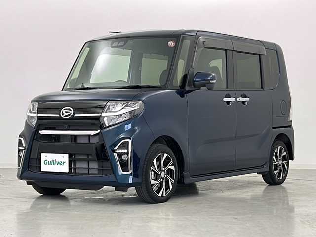 ダイハツ タント カスタム X セレクション 徳島県 2020(令2)年 3.5万km レーザーブルークリスタルシャイン 禁煙車/ワンオーナー/スマートアシストIII/・衝突警報機能/・衝突回避支援ブレーキ機能/・車線逸脱警報機能/・誤発進抑制機能(前後)/・先行車発進お知らせ機能/・オートハイビーム/・コーナーセンサー(前後)/パノラマモニター/両側パワースライドドア/純正7インチSDナビ/(AM.FM.CD.DVD.BT)/バックカメラ/サイドカメラ/フルセグTV/ハーフレザーシート/前席シートヒーター/運転席ロングスライド機能/純正ドライブレコーダー(F)/純正１４インチAW/純正フロアマット/LEDヘッドライト/LEDフォグランプ/スマートキー×2/ロールアップサンシェード