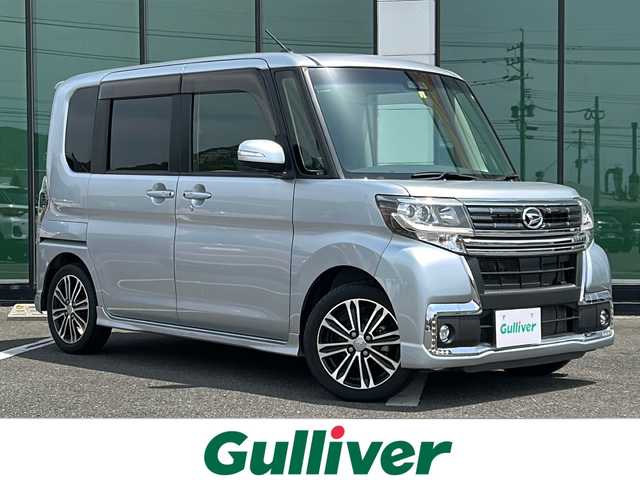 ダイハツ タント カスタム RS トップED SA Ⅲ 福岡県 2017(平29)年 6.6万km ブライトシルバーメタリック  スマアシIII /　・衝突回避支援ブレーキ機構　・衝突警報機能/　・誤発進抑制制御機能　・車線逸脱警報機能/　・先行車発進おしらせ機能　・オートハイビーム/純正メモリーナビ（NSZP-X68D)/フルセグTV/CD・DVD再生可能/USB/バックカメラ/スマートキー/ETC/両側パワースライドドア/LEDヘッドライト/フォグランプ/D席シートヒーター/社外ドライブレコーダー/社外レーダー/リアコーナーセンサー/ドアバイザー/フロアマット/社外本革調シートカバー/保証書