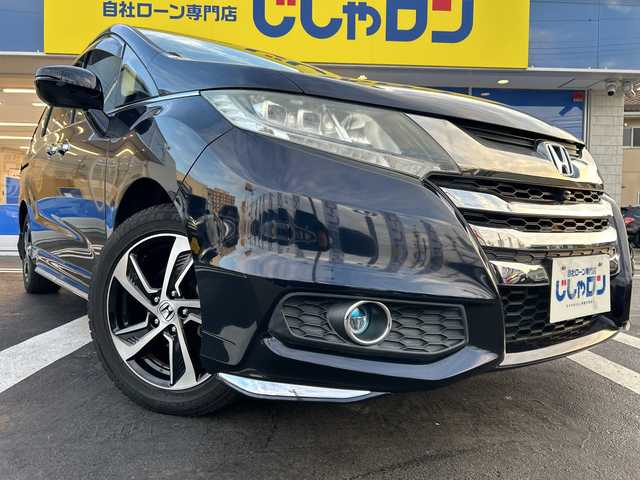 ホンダ オデッセイ アブソルート EX 長野県 2015(平27)年 13.8万km プレミアムヴィーナスブラックP (株)IDOMが運営する【じしゃロン長野店】の自社ローン対象車両になります。こちらは現金ご利用時の価格です。/自社ローンご希望の方は別途その旨お申付け下さい。/運転席、助手席シートヒーター/純正メーカーオプションナビ（ＤＶＤ，ＣＤ）　/ビルトインＥＴＣ/両側パワースライドドア/自ブレ/パドルシフト/クルーズコントロール/純正フリップダウンモニター/ドラレコ前のみ/プッシュスタート/ブラインドスポットモニター