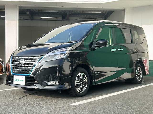 日産 セレナ 京都府 2021(令3)年 6.9万km ダイヤモンドブラック 両側電動ドア　/純正ナビ　/全周囲カメラ　/ブラインドスポットモニター　/衝突被害軽減システム　/レーダークルーズ　/ドラレコ　/コーナーセンサー　/スマートキー/ＬＥＤヘッドライト　/フォグランプ