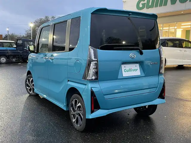 ダイハツ タント カスタム X 青森県 2023(令5)年 1万km ターコイズブルーマイカメタリック 4WD/前席シートヒーター/両側パワースライドドア/プッシュスタート/スマートキー×２/純正フロアマット/アイドリングストップ/衝突被害軽減システム