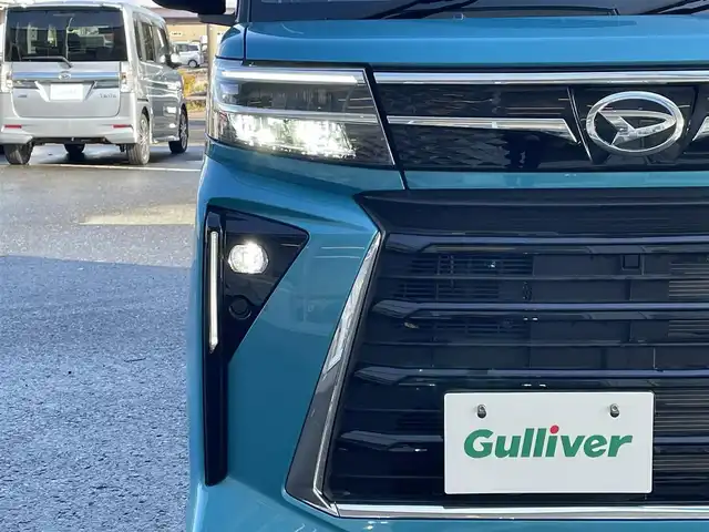 ダイハツ タント カスタム X 青森県 2023(令5)年 1万km ターコイズブルーマイカメタリック 4WD/前席シートヒーター/両側パワースライドドア/プッシュスタート/スマートキー×２/純正フロアマット/アイドリングストップ/衝突被害軽減システム