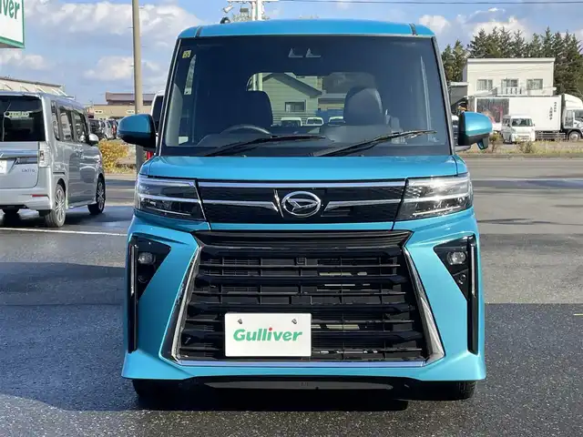 ダイハツ タント カスタム X 青森県 2023(令5)年 1万km ターコイズブルーマイカメタリック 4WD/前席シートヒーター/両側パワースライドドア/プッシュスタート/スマートキー×２/純正フロアマット/アイドリングストップ/衝突被害軽減システム