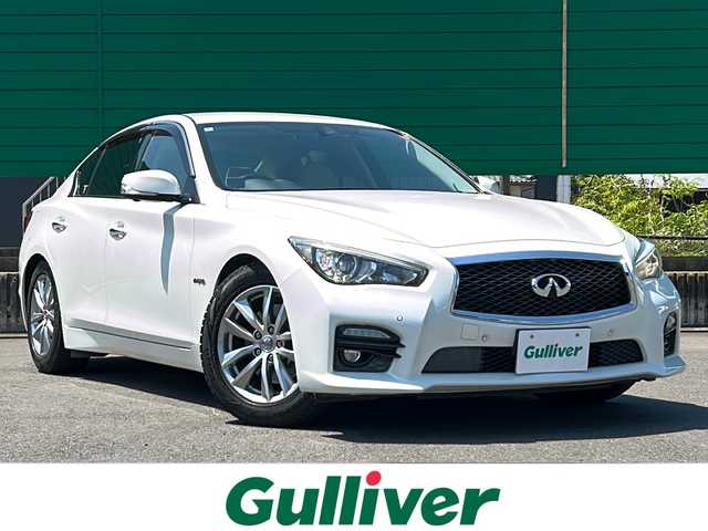 日産 スカイライン ハイブリッド 350GT Type P 茨城県 2014(平26)年 3.8万km クリスタルホワイトパール 純正ナビゲーション/フルセグTV/Bluetooth/USB入力端子/バックカメラ/全方位カメラ/追従走行付きクルーズコントロール/横滑り防止装置/衝突被害軽減システム/前後コーナーセンサー/レーンキープアシスト/ETC/純正ドライブレコーダー/レザーシート/前席パワーシート/前席シートヒーター/純正フロアマット/オートライト/LEDヘッドライト