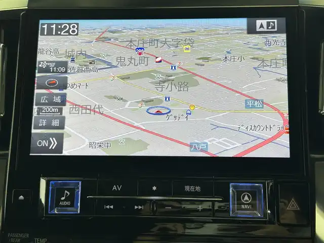 トヨタ アルファード S Cパッケージ 佐賀県 2019(令1)年 3.8万km ブラック 社外11型ナビ/（ＡＭ/ＦＭ/CD/DVD/Bluetooth/フルセグTV）/後席12.8型モニター /バックカメラ/クルーズコントロール(追従あり)/前後ドライブレコーダー/両側パワースライドドア/衝突被害軽減システム/セーフティセンス/クリアランスソナー/レーンアシスト/エアシート/シートヒーター/ステアリングヒーター/前席・セカンドシートパワーシート/オットマン/ビルトインETC/デジタルインナーミラー/ブラインドスポットモニター/LEDヘッドライト/フォグランプ/ダブルエアコン/盗難防止装置/横滑り防止装置/オートライト/オートマチックハイビーム/スマートキー/プッシュスタート/純正フロアマット/純正18インチアルミホイール/ステアリングスイッチ/電動格納ミラー/ドアバイザー