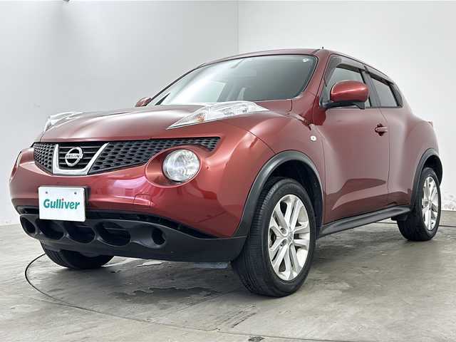 日産 ジューク 15RX 兵庫県 2010(平22)年 7.7万km ラディアントレッド ・純正ナビ&TVBT&CD&DVD&MSV/・ビルトインETC/・HIDオートライト/・純正17インチアルミホイール/・純正フロアマット/・ドアバイザー/・スマートキー/・プッシュスタート/・電動格納ミラー/・保証書/・取扱説明書