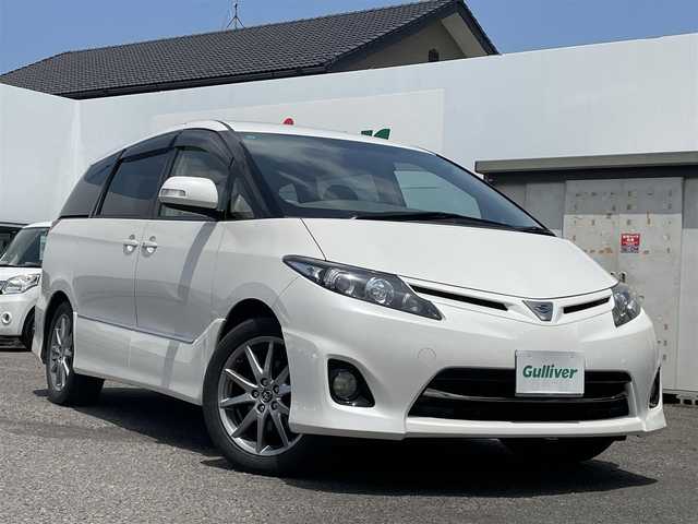 トヨタ エスティマ アエラス 福島県 2009(平21)年 14.2万km ホワイトパールクリスタルシャイン 両側パワースライドドア /純正HDDナビ/後席フリップダウン/フルセグテレビ/バックカメラ/Bluetooth接続/クルーズコントロール/プッシュスタート/純正18インチAW/Egスターター/保証書/取説書