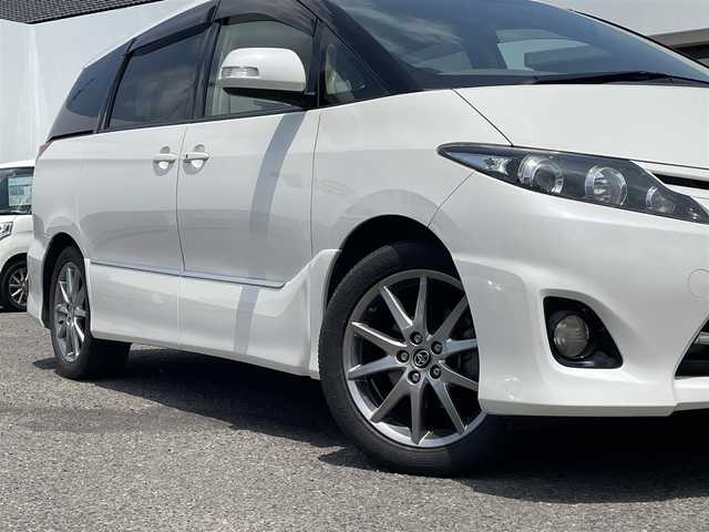 トヨタ エスティマ アエラス 福島県 2009(平21)年 14.2万km ホワイトパールクリスタルシャイン 両側パワースライドドア /純正HDDナビ/後席フリップダウン/フルセグテレビ/バックカメラ/Bluetooth接続/クルーズコントロール/プッシュスタート/純正18インチAW/Egスターター/保証書/取説書
