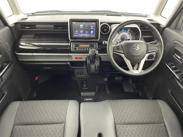 スズキ スペーシア カスタム HYBRID XS 福井県 2017(平29)年 4.7万km ピュアホワイトP 純正8インチSDナビ 　型式：CN-RZ83/（FM/AM/BT/CD/DVD/Ipod/SD)/4WD　/全方位カメラ  /シートヒーター /両側パワースライドドア /スペアキー /純正アルミホイール /フロントフォグ /前後コーナーセンサー /LEDヘッドライト /ABS/横滑り防止装置/レーンキープアシスト/オートライト/プリクラッシュセーフティ
