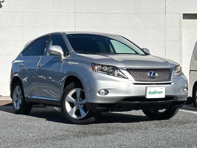 レクサス ＲＸ 450h 千葉県 2009(平21)年 11.5万km シルバーマイカメタリック ナビ　バックカメラ　フルセグＴＶ　ＥＴＣ　ＣＤ　ＤＶＤ　ＭＤ　クルーズコントロール　ＡＣ１００Ｖ　ヘッドアップディスプレイ　オートライト　ＬＥＤヘッドライト　４ＷＤ　スマートキー　プッシュスタート