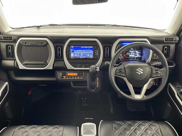 スズキ ハスラー HYBRID X ターボ 宮崎県 2020(令2)年 3.7万km ピュアホワイトP 社外ナビ(CN-RE06WD)/CD/DVD/AM/FM/SD/BT/クルーズコントロール/衝突軽減ブレーキ/横滑り防止装置/アイドリングストップ/コーナーセンサー/車線逸脱警報/ステアリングスイッチ/シートヒーター/パドルシフト/スマートキー　スペア1本/フロアマット/ドアバイザー/シートカバー/ETC