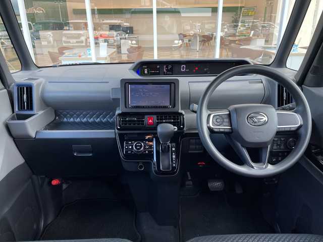 ダイハツ タント カスタム X 愛媛県 2019(令1)年 6.2万km シャイニングホワイトパール 社外7インチナビ（MDV-D306BT)/・Bluetooth/・CD/DVD/バックカメラ/ETC/両側パワースライドドア/運転席ロングスライドシート/衝突軽減ブレーキ/前後コーナーセンサー/レーンキープアシスト/LEDヘッドライト/オートライト/ステアリングスイッチ/後席ロール式サンシェード/電格ミラー/純正14インチAW/純正フロアマット/ハーフレザーシート/ベンチシート/スマートキー