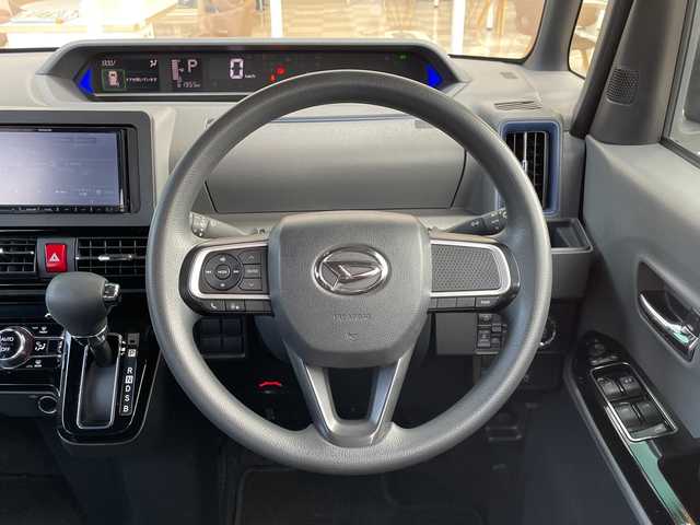 ダイハツ タント カスタム X 愛媛県 2019(令1)年 6.2万km シャイニングホワイトパール 社外7インチナビ（MDV-D306BT)/・Bluetooth/・CD/DVD/バックカメラ/ETC/両側パワースライドドア/運転席ロングスライドシート/衝突軽減ブレーキ/前後コーナーセンサー/レーンキープアシスト/LEDヘッドライト/オートライト/ステアリングスイッチ/後席ロール式サンシェード/電格ミラー/純正14インチAW/純正フロアマット/ハーフレザーシート/ベンチシート/スマートキー