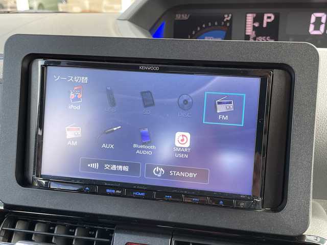 ダイハツ タント カスタム X 愛媛県 2019(令1)年 6.2万km シャイニングホワイトパール 社外7インチナビ（MDV-D306BT)/・Bluetooth/・CD/DVD/バックカメラ/ETC/両側パワースライドドア/運転席ロングスライドシート/衝突軽減ブレーキ/前後コーナーセンサー/レーンキープアシスト/LEDヘッドライト/オートライト/ステアリングスイッチ/後席ロール式サンシェード/電格ミラー/純正14インチAW/純正フロアマット/ハーフレザーシート/ベンチシート/スマートキー