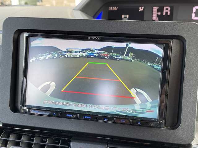 ダイハツ タント カスタム X 愛媛県 2019(令1)年 6.2万km シャイニングホワイトパール 社外7インチナビ（MDV-D306BT)/・Bluetooth/・CD/DVD/バックカメラ/ETC/両側パワースライドドア/運転席ロングスライドシート/衝突軽減ブレーキ/前後コーナーセンサー/レーンキープアシスト/LEDヘッドライト/オートライト/ステアリングスイッチ/後席ロール式サンシェード/電格ミラー/純正14インチAW/純正フロアマット/ハーフレザーシート/ベンチシート/スマートキー