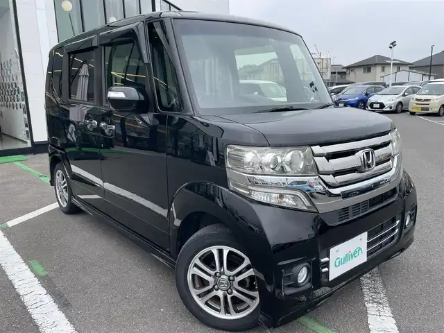 ホンダ Ｎ ＢＯＸ カスタム G Lパッケージ 長崎県 2016(平28)年 6万km スマートブラック /社外ナビ/　( CD DVD  BT ワンセグTV iPod)//片側パワースライドドア//バックカメラ//ビルドインETC//純正14インチアルミホイール//リアサンシェード//LEDヘッドライト//オートライト//プッシュスタート//横滑り防止機能//スマートキー//スペアキー×1//取扱説明書
