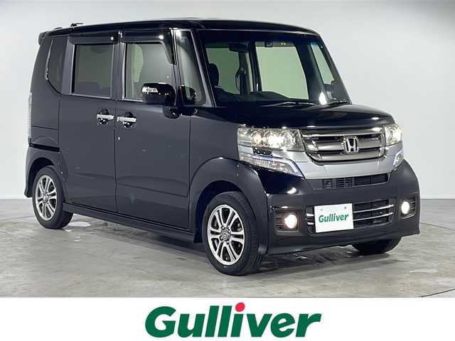 ホンダ Ｎ ＢＯＸ カスタム G Lパッケージ 福岡県 2016(平28)年 6万km スマートブラック /社外ナビ/　( CD DVD  BT ワンセグTV iPod)//片側パワースライドドア//バックカメラ//ビルドインETC//純正14インチアルミホイール//リアサンシェード//LEDヘッドライト//オートライト//プッシュスタート//横滑り防止機能//スマートキー//スペアキー×1//取扱説明書