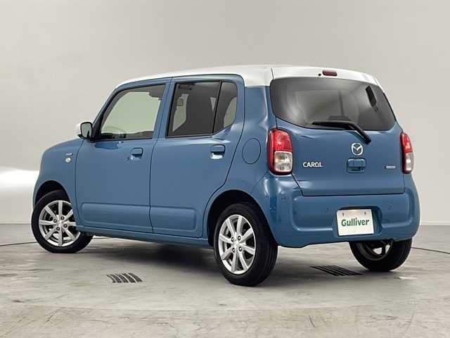 マツダ キャロル ハイブリッドGX 愛知県 2023(令5)年 1.4万km ダスクブルーメタリック/ホワイト2トーン KENWOOD製ナビ/【Bluetooth/CD/AM/FM/AUX】/衝突被害軽減ブレーキ/ペダル踏み間違い時加速抑制装置/車線逸脱警報システム/誤発進抑制機能/コーナーセンサー/横滑り防止装置/アイドリングストップ/前席シートヒーター/ビルトインETC/オートエアコン/プッシュスタート/スペアキー/純正フロアマット/純正14インチアルミホイール/LEDオートライト/電動格納ミラー