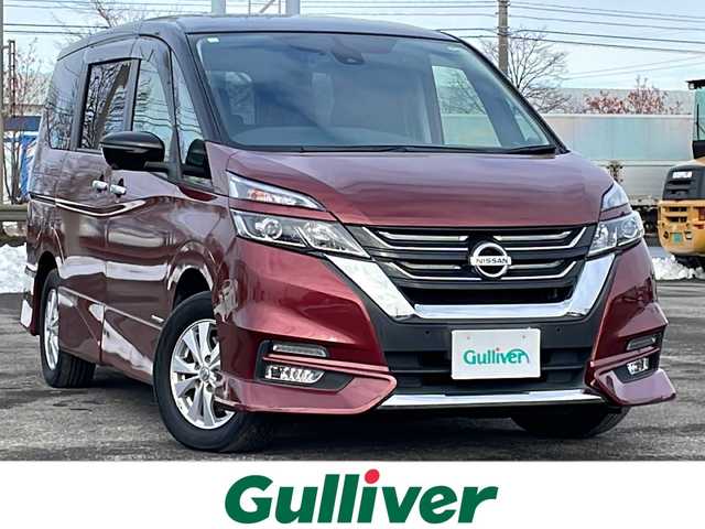 日産 セレナ ハイウェイスターVセレクションⅡ 道央・札幌 2019(平31)年 7.7万km マルーンレッド 2トーン ４WD/ワンオーナー/セーフティパックB/プロパイロット/純正ディーラーOPナビ/CD/DVD/SD/フルセグ/エマージェンシーブレーキ/横滑り防止装置/レーダークルーズコントロール/レーンキープアシスト/パーキングアシスト/クリアランスソナー/アラウンドビューモニター/ビルトインETC/ドライブレコーダー/デジタルインナーミラー/アイドリングストップ/ECOMODE/両側パワースライドドア/ステアリングリモコン/電動パーキング/オートブレーキホールド/プッシュスタート/スマートキー/LEDヘッドライト/オートライト/フォグランプ/電動格納ミラー/純正フロアマット/ドアバイザー