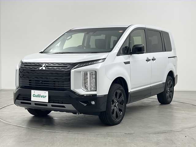 三菱 デリカＤ：５ シャモニー 群馬県 2025(令7)年 0.1万km未満 パール 登録済未使用車　純正１１型ナビ　バックカメラ　両側電動スライドドア　ＢＳＭ　ハーフレザーシート　パドルシフト　衝突被害軽減ブレーキ　レーンアシスト　ステアリングヒーター　純正アルミホイール　禁煙車
