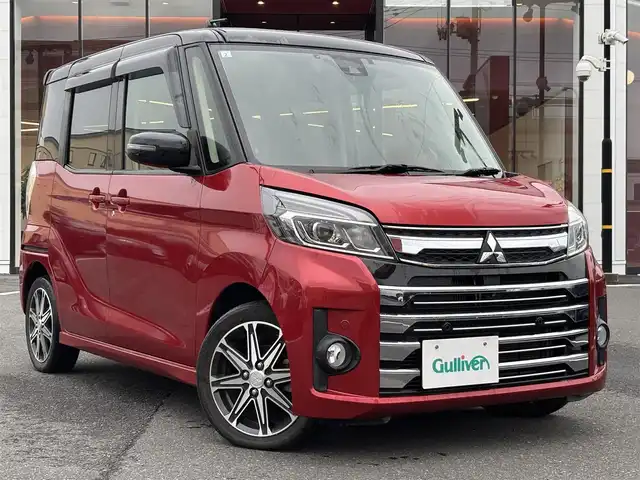 三菱 ｅＫスペース カスタムT セーフティプラスED 宮城県 2019(平31)年 6.3万km アメジストブラック/レッドM 純正ナビ(BT/CD/DVD)/フルセグTV/パワースライドドア(両側)/マルチアラウンドモニター/ビルトインETC/クルーズコントロール/フロント/リアソナー/e-アシスト/・低車速域衝突被害軽減ブレーキシステム/・踏み間違い衝突防止アシスト/・車線逸脱警報/・オートマチックハイビーム/IC付ターボ/LEDヘッドランプ/本革巻きステアリング/ハンドルカバー付/スエード調ニットシート/運転席シートヒーター/純正15インチアルミホイール/社外AWスタッドレス積込/キーレスオペレーションシステム/エンジンスイッチ/禁煙車