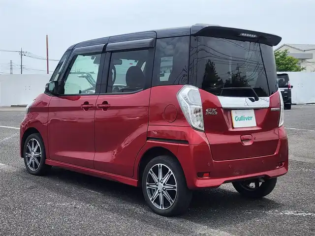 三菱 ｅＫスペース カスタムT セーフティプラスED 宮城県 2019(平31)年 6.3万km アメジストブラック/レッドM 純正ナビ(BT/CD/DVD)/フルセグTV/パワースライドドア(両側)/マルチアラウンドモニター/ビルトインETC/クルーズコントロール/フロント/リアソナー/e-アシスト/・低車速域衝突被害軽減ブレーキシステム/・踏み間違い衝突防止アシスト/・車線逸脱警報/・オートマチックハイビーム/IC付ターボ/LEDヘッドランプ/本革巻きステアリング/ハンドルカバー付/スエード調ニットシート/運転席シートヒーター/純正15インチアルミホイール/社外AWスタッドレス積込/キーレスオペレーションシステム/エンジンスイッチ/禁煙車