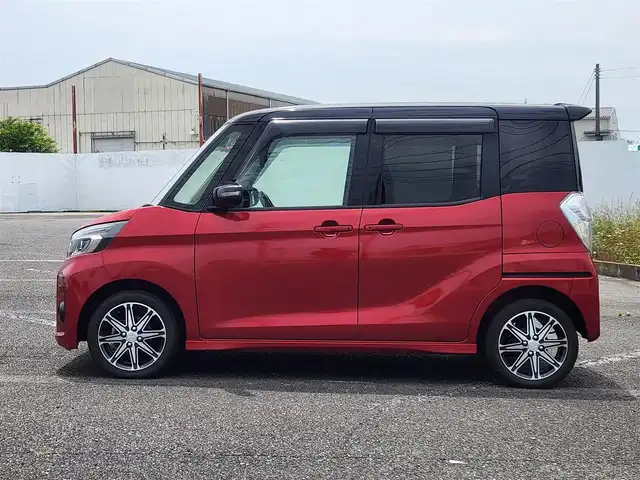 三菱 ｅＫスペース カスタムT セーフティプラスED 宮城県 2019(平31)年 6.3万km アメジストブラック/レッドM 純正ナビ(BT/CD/DVD)/フルセグTV/パワースライドドア(両側)/マルチアラウンドモニター/ビルトインETC/クルーズコントロール/フロント/リアソナー/e-アシスト/・低車速域衝突被害軽減ブレーキシステム/・踏み間違い衝突防止アシスト/・車線逸脱警報/・オートマチックハイビーム/IC付ターボ/LEDヘッドランプ/本革巻きステアリング/ハンドルカバー付/スエード調ニットシート/運転席シートヒーター/純正15インチアルミホイール/社外AWスタッドレス積込/キーレスオペレーションシステム/エンジンスイッチ/禁煙車