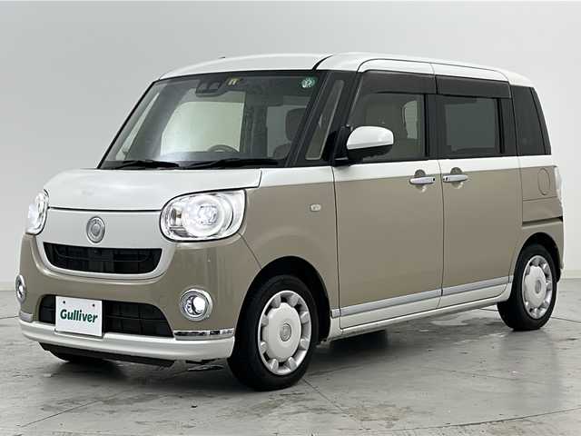 ダイハツ ムーヴ キャンバス G メイクアップ リミテッド　SAⅢ 宮城県 2022(令4)年 4.8万km パールホワイトⅢ/ナチュラルベージュマイカメタリック 2トーン 禁煙車/スマートアシストIII/・衝突回避支援ブレーキ機能/・車線逸脱警報機能/・オートハイビーム/・コーナーセンサー/パノラマモニター/社外7インチナビ/・BT.CD.DVD.SD/・ワンセグTV/両側パワースライドドア/D席シートヒーター/ETC/LEDヘッドライト/LEDヘッドライト/プッシュスタート/スマートキー/横滑り防止/ステアリングスイッチ/社外フロアマット/純正ドアバイザー/ワイパーデアイサー