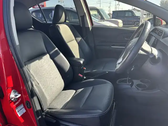 トヨタ アクア G ブラックソフトレザーセレ 栃木県 2017(平29)年 4.4万km スーパーレッドⅤ トヨタセーフティセンスC/・プリクラッシュセーフティシステム/・レーンディパーチャーアラート/・オートマチックハイビーム/純正メモリナビ/TV/CD/Bluetooth/SD/バックカメラ/ビルトインETC/スマートキー/プッシュEgスタート/合皮ブラックソフトレザーシート/シートヒーター/LEDヘッドライト/純正フロアマット/ドライブレコーダー/クルーズコントロール/ステアリングリモコン