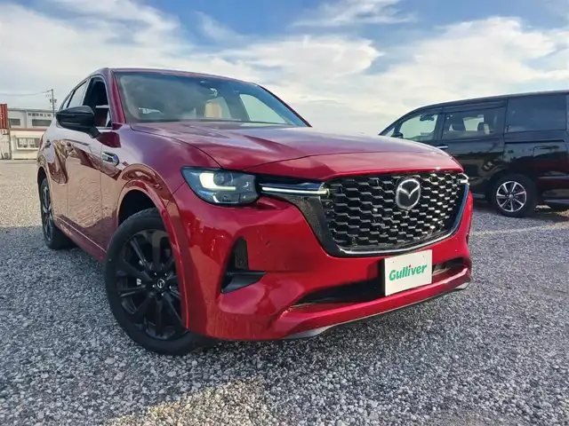 マツダ ＣＸ－６０ XD HV プレミアムスポーツ 富山県 2022(令4)年 2万km ソウルレッドクリスタルM 〇純正12.3インチナビ/〇フルセグTV/〇360°ビューモニター/〇ビルトインETC/〇4WD/〇ターボ/〇パノラマサンルーフ/〇パワーバックドア/〇スマートブレーキサポート/〇レーダークルーズコントロール/〇ブラインドスポットモニター/〇LEDヘッドランプ/〇オートライト/〇純正20インチアルミ/〇革巻きステアリング/〇パドルシフト/〇ステアリングヒーター/〇革シート/〇シートヒーター/〇シートベンチレーション/〇パワーシート/〇アドバンスドキーレス/〇禁煙車
