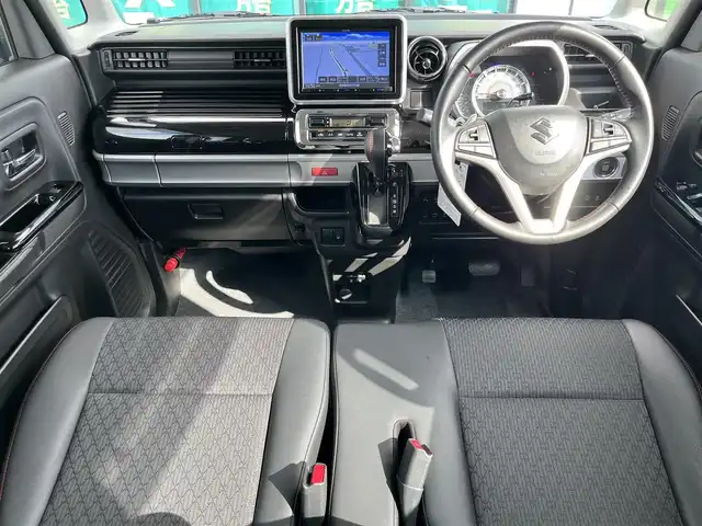 スズキ スペーシア カスタム HYBRID XS ターボ 奈良県 2020(令2)年 3.9万km ブルーイッシュブラックパール3 KENWOOD8インチナビ（MDV-S707L）/（フルセグ/BT/CD/DVD）/レーダークルーズコントロール/バックカメラ/パドルシフト/後方コーナーセンサー/衝突軽減システム/レーンキープアシスト/両側パワースライドドア/ハーフレザーシート/運転席シートヒーター/後席サンシェード/前後ドライブレコーダー（DRV-C750）/ETC/LEDヘッドライト/純正15インチAW/スペアキーX1