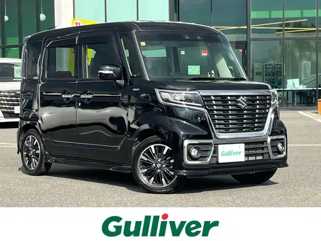 スズキ スペーシア カスタム HYBRID XS ターボ 奈良県 2020(令2)年 3.9万km ブルーイッシュブラックパール3 KENWOOD8インチナビ（MDV-S707L）/（フルセグ/BT/CD/DVD）/レーダークルーズコントロール/バックカメラ/パドルシフト/後方コーナーセンサー/衝突軽減システム/レーンキープアシスト/両側パワースライドドア/ハーフレザーシート/運転席シートヒーター/後席サンシェード/前後ドライブレコーダー（DRV-C750）/ETC/LEDヘッドライト/純正15インチAW/スペアキーX1