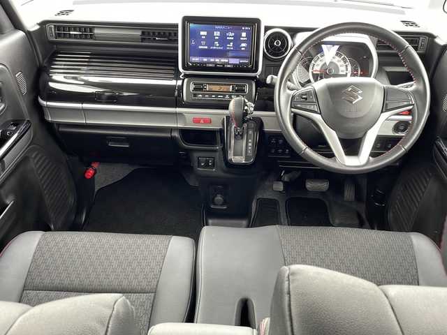 スズキ スペーシア カスタム HYBRID XS 福島県 2019(平31)年 7.6万km ピュアホワイトP ワンオーナー 4WD ナビ フルセグTV Bluetooth バックカメラ デュアルセンサーブレーキ 両側パワースライドドア シートヒーター LEDライト ETC 　ハーフレザーシート フォグランプ スマートキー