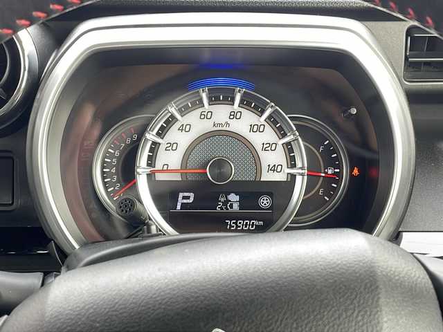 スズキ スペーシア カスタム HYBRID XS 福島県 2019(平31)年 7.6万km ピュアホワイトP ワンオーナー 4WD ナビ フルセグTV Bluetooth バックカメラ デュアルセンサーブレーキ 両側パワースライドドア シートヒーター LEDライト ETC 　ハーフレザーシート フォグランプ スマートキー