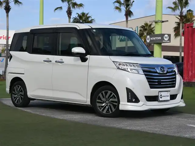 ダイハツ トール カスタムG SAⅡ 千葉県 2018(平30)年 3.7万km パールホワイトⅢ スマートアシストII/クルーズコントロール/両側パワースライドドア/社外メモリーナビ/地デジTV/【DVD/CD再生機能　Bluetooth接続】/バックカメラ/ドライブレコーダー/革巻きステアリング/ステアリングスイッチ/ETC/LEDヘッドライト/フォグライト/コーナーセンサー/純正14インチアルミホイル/スマートキー