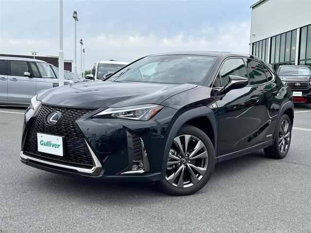 レクサス ＵＸ 250h Fスポーツ 奈良県 2019(令1)年 1.9万km グラファイトブラックガラスフレーク 禁煙車/サンルーフ/黒本革シート/レクサスセーフティシステム/純正12.3型ナビ（フルセグTV/CD/DVD/Blu-ray/BT/AUX)/バックカメラ/ビルトインETC2.0/純正ドラレコ/社外前後ドラレコ/パドルシフト/パワーバックドア/パワーシート(D/N席)/シートヒーター(D/N席)/ステアリングヒーター/アダプティブクルーズコントロール/レーンキープアシスト/ブラインドスポットモニター/クリアランスソナー/電子パーキング/LEDオートライト/LEDフォグ/オートアラーム/純正18インチアルミホイール/純正フロアマット/新車時保証書/取扱説明書