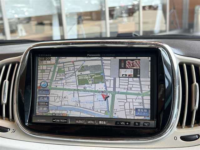 フィアット ５００ ツインエア ラウンジ 高知県 2016(平28)年 5.8万km ボサノバホワイト ガラスルーフ/FIAT ５００スポーツ専用１５インチAW/社外ナビ/【フルセグTV/BT/AUX】/バックカメラ/社外ドライブレコーダー/社外レーダー探知機