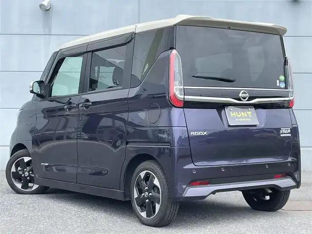日産 ルークス HWS X プロパイロットED 千葉県 2020(令2)年 2.9万km アメジストパープル プロパイロット/　衝突軽減ブレーキ/レーンキープアシスト/　レーダークルーズコントロール/オートハイビーム/　クリアランスソナー/純正SDナビ(MJ120-W)/　フルセグ/DVD/CD/USB/アラウンドビューモニター/ステアリングスイッチ/ETC/両側パワースライドドア/ハンズフリースライドドア/電動パーキングブレーキ/ブレーキホールド/LEDヘッドライト/オートライト/フォグライト/純正フロアマット/電動格納/ウィンカーミラー