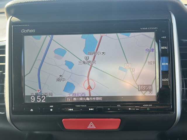 ホンダ Ｎ ＢＯＸ カスタム G ターボSSパッケージ 香川県 2016(平28)年 7.9万km プレミアムベルベットパープル・パール 社外ナビ（フルセグTV/CD/DVD/BT)/バックカメラ/シートヒーター/両側パワースライドドア/HIDヘッドライト/ビルトインETC/両側後席テーブル