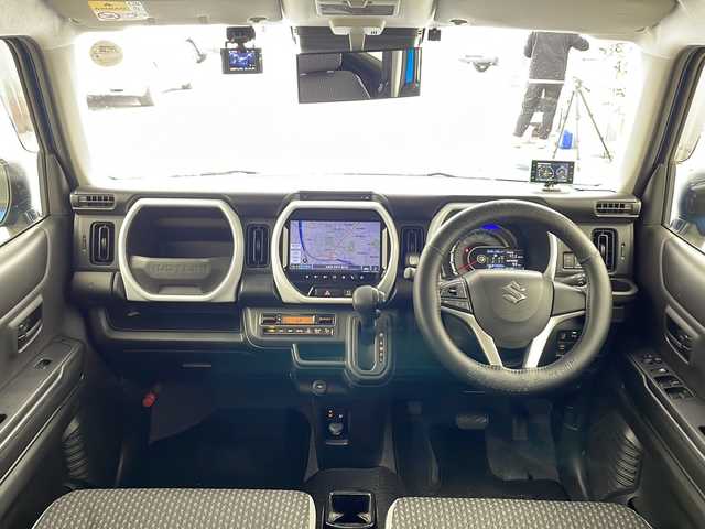 スズキ ハスラー HYBRID G 兵庫県 2020(令2)年 4.2万km ブリスクブルーメタリック/ホワイト2トーンルーフ ・デュアルカメラブレーキサポート/・誤発進抑制機能/・後退時ブレーキサポート/・後方誤発進抑制機能/・リヤパーキングセンサー/・車線逸脱警報/・車線逸脱抑制/・ふらつき警報/・先行車発進お知らせ/・メーカーオプション9インチナビ＆TV＆BT＆USB＆DVD/・全方位モニター/・ETC/・社外前後ドライブレコーダー/・社外フロアマット/・社外レーダー/・ステアリングリモコン/・スマートキー/・プッシュスタート/・スペアキー/・LEDライト/・オートライト/・ドアバイザー/・前席シートヒーター/・アイドリングストップ