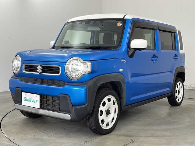 スズキ ハスラー HYBRID G 兵庫県 2020(令2)年 4.2万km ブリスクブルーメタリック/ホワイト2トーンルーフ ・デュアルカメラブレーキサポート/・誤発進抑制機能/・後退時ブレーキサポート/・後方誤発進抑制機能/・リヤパーキングセンサー/・車線逸脱警報/・車線逸脱抑制/・ふらつき警報/・先行車発進お知らせ/・メーカーオプション9インチナビ＆TV＆BT＆USB＆DVD/・全方位モニター/・ETC/・社外前後ドライブレコーダー/・社外フロアマット/・社外レーダー/・ステアリングリモコン/・スマートキー/・プッシュスタート/・スペアキー/・LEDライト/・オートライト/・ドアバイザー/・前席シートヒーター/・アイドリングストップ