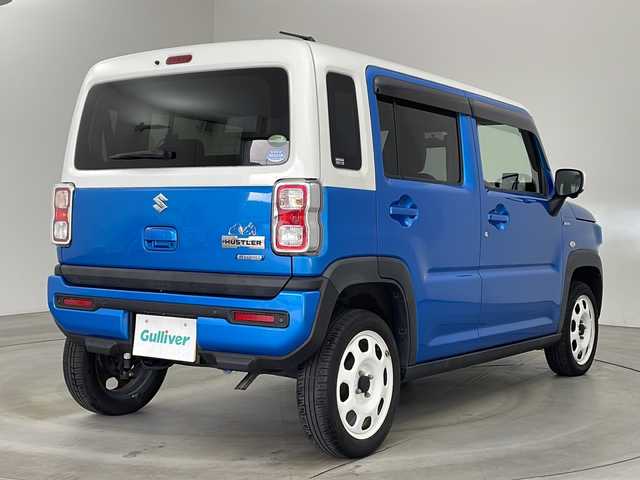 スズキ ハスラー HYBRID G 兵庫県 2020(令2)年 4.2万km ブリスクブルーメタリック/ホワイト2トーンルーフ ・デュアルカメラブレーキサポート/・誤発進抑制機能/・後退時ブレーキサポート/・後方誤発進抑制機能/・リヤパーキングセンサー/・車線逸脱警報/・車線逸脱抑制/・ふらつき警報/・先行車発進お知らせ/・メーカーオプション9インチナビ＆TV＆BT＆USB＆DVD/・全方位モニター/・ETC/・社外前後ドライブレコーダー/・社外フロアマット/・社外レーダー/・ステアリングリモコン/・スマートキー/・プッシュスタート/・スペアキー/・LEDライト/・オートライト/・ドアバイザー/・前席シートヒーター/・アイドリングストップ