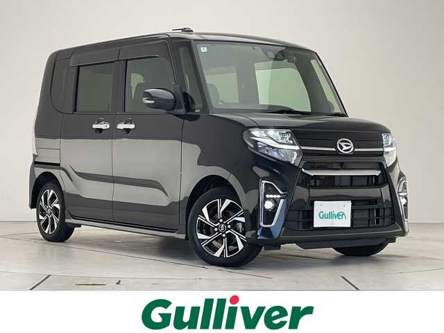 ダイハツ タント カスタム X 愛知県 2022(令4)年 2.7万km ブラックマイカメタリック 純正9型ディスプレイオーディオ　ナビ機能なし/両側パワースライドドア/シートヒーター/バックカメラ/コーナーセンサー/純正アルミホイール/LEDヘッドライト/オートマチックハイビーム/ドライブレコーダー/ETC/衝突軽減システム/フルセグ/Bluetooth/ステアリングスイッチ/スマートキー/プッシュスタート